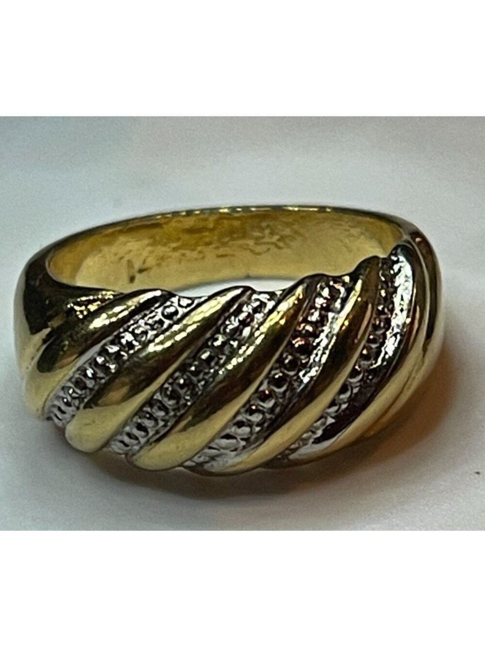 Vintage Uncas 14K Gold Electroplated Dome Ring Size 8